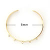 Picture of Brass Open Cuff Bangles Bracelets Gold Plated Can Hanging Charms 16cm(6 2/8") long, 1 Piece                                                                                                                                                                   