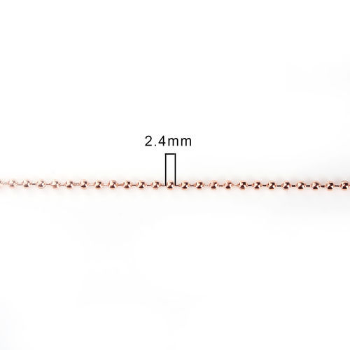 Изображение Ожерелья из Цепочек Розово-золотой, Цепи из Шариков 2.4мм, 60см длина, 2.4мм 3 ШТ                                                                                                                                                                             