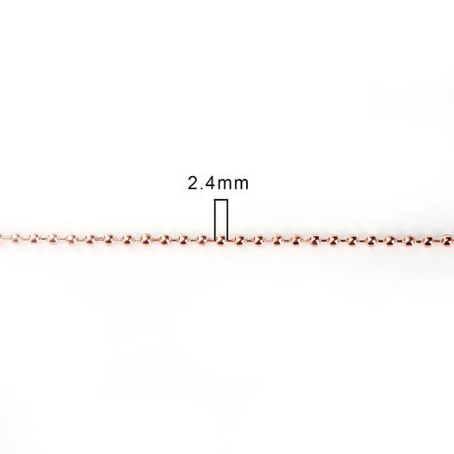 Bild von Messing Kugelkette Kette Halskette Rosegold 60cm lang, Kettegröße: 2.4mm, 3 Strange