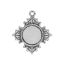 Picture of Zinc Based Alloy Charms Rhombus Antique Silver Color Leaf Cabochon Settings (Fits 13mm Dia.) 29mm x 26mm, 30 PCs