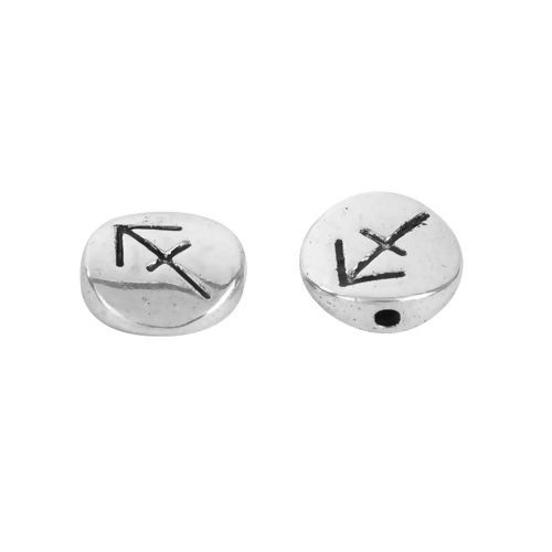Immagine di Lega di Zinco Separatori Perline Tondo Argento Antico Costellazione Sagittario Scolpisce Circa 10mm Dia, Foro:Circa 1.5mm, 50 Pz