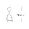 Picture of Brass Pendant Pinch Bails Clasps Silver Plated 15mm( 5/8") x 7mm( 2/8"), 20 PCs