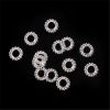 Bild von Zinklegierung Zwischenperlen Spacer Perlen Weihnachten Schneeflocke Vergoldet ca. 10mm D., Loch:ca. 4.5mm, 100 Stück