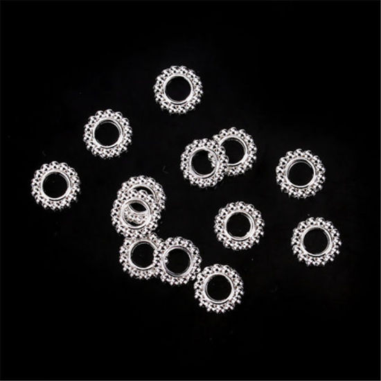 Image de Perles en Alliage de Zinc Flocon de Neige de Noël Doré 10mm Dia, Trou: env. 4.5mm, 100 Pcs