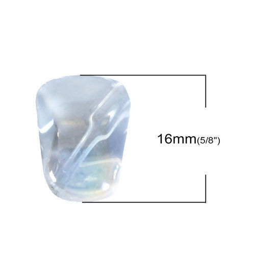 Bild von Glas AB Regenbogenfarbe Nordlicht Perlen Polygon Transparent ca. 16mm x 10mm, Loch: 1.2mm, 20 Stück