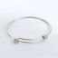 Image de Bracelets en Acier Inoxydable Rond Argent Mat Réglable 21cm - 19cm Long, 1 Pièce