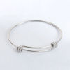 Picture of Stainless Steel Expandable Bangles Bracelets Double Bar Round Silver Tone Adjustable From 19.5cm(7 5/8") long - 16cm(6 2/8") long, 1 Piece