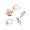 Picture of Zinc Based Alloy Toggle Clasps Flower Rose Gold 22mm x 8mm 20mm x 14mm, 2 Sets