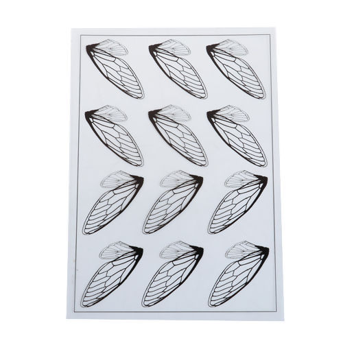 Picture of Resin & PVC DIY Scrapbook Deco Stickers For Resin Craft Rectangle Black Wing 15cm(5 7/8") x 10.5cm(4 1/8"), 2 Sheets