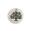 Picture of 201 Stainless Steel Charms Round Disc Silver Tone Black Tree 18mm( 6/8") Dia., 3 PCs