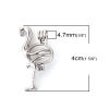 Image de Pendentifs Médaillon Porte Perle de Vœux en Alliage de Zinc Flamants Argent Mat Pouvoir Ouvrir (Apparié à Perle: 8mm) 40mm x 20mm, 2 Pcs