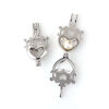 Picture of Zinc Based Alloy 3D Wish Pearl Locket Jewelry Pendants Heart Message Silver Tone Can Open (Fit Bead Size: 8mm) 35mm(1 3/8") x 21mm( 7/8"), 2 PCs