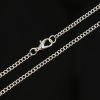 Picture of Iron Based Alloy Link Curb Chain Necklace Silver Plated 77cm(30 3/8") long, Chain Size: 3.4x2.5mm( 1/8" x 1/8"), 1 Packet ( 12 PCs/Packet)