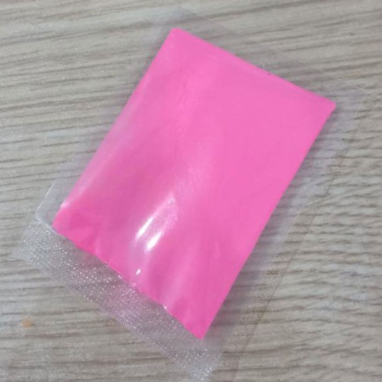 Picture of Mixed Resin Jewelry DIY Making Craft Glow In The Dark Powder Luminous Pigment Pink 8cm(3 1/8") x 6cm(2 3/8"), 1 Packet (Approx 10 Grams)