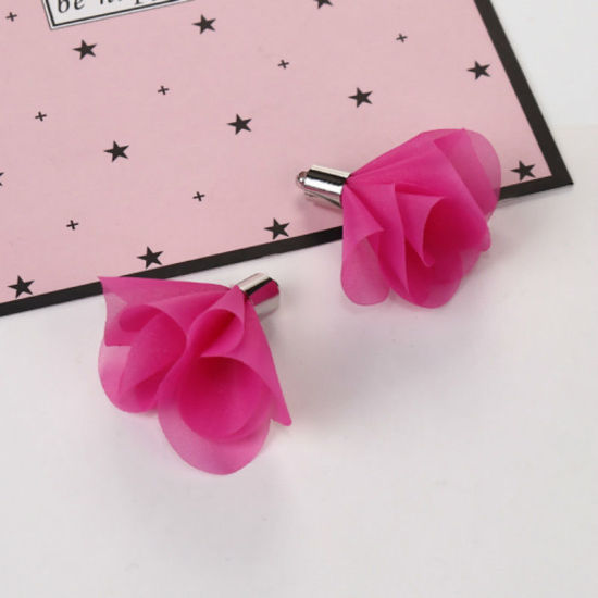 Immagine di Organza Ciondoli Nappine Fiore Oro Placcato Verde Circa 41mm x 40mm, 10 Pz