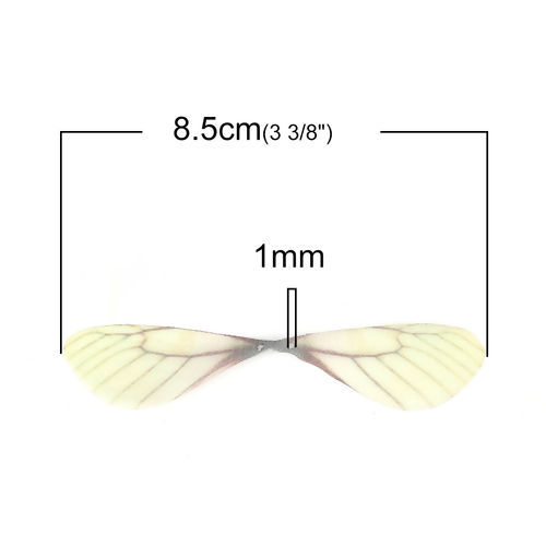 Image de DIY Artisanat en Organza Papillon Éthéré Jaune Libellule Ailes Transparent 85mm x 17mm, 20 Pcs