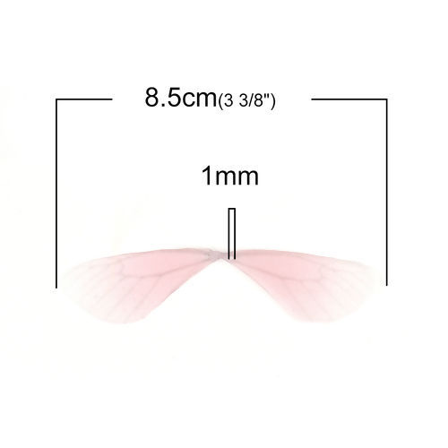 Image de DIY Artisanat en Organza Papillon Éthéré Rose Clair Libellule Ailes Transparent 85mm x 17mm, 20 Pcs