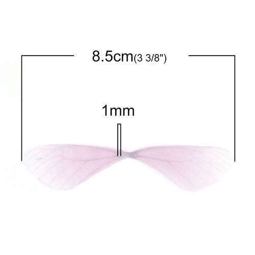 Image de DIY Artisanat en Organza Papillon Éthéré Mauve Libellule Ailes Transparent 85mm x 17mm, 20 Pcs