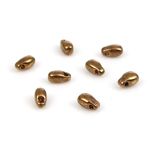 Image de (Japon Importation) Perles de Rocailles Gouttes d'Eau en Verre Or Métallique Env. 5.5mm x 3mm, Trou: env. 0.8mm, 5 Grammes (Env. 14 Pcs/Gramme)