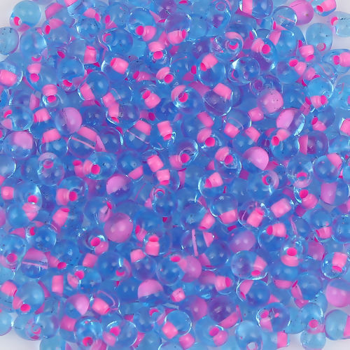 Image de (Japon Importation) Perles de Rocailles Gouttes d'Eau en Verre Bleu Rose Doublé Env. 4mm x 3.4mm, Trou: env. 0.7mm, 10 Grammes (Env. 20 Pcs/Gramme)
