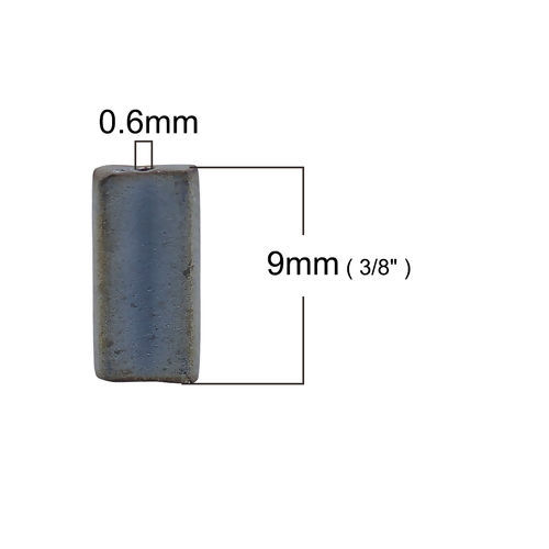 Bild von (Japan Import) Glas Rechteckige Rocailles Perlen Rechteck Livid Metallisch Schimmernd Matt ca. 9mm x 4mm, Loch:ca. 0.6mm, 10 Gramm (ca. 6 Stück/Gramm)