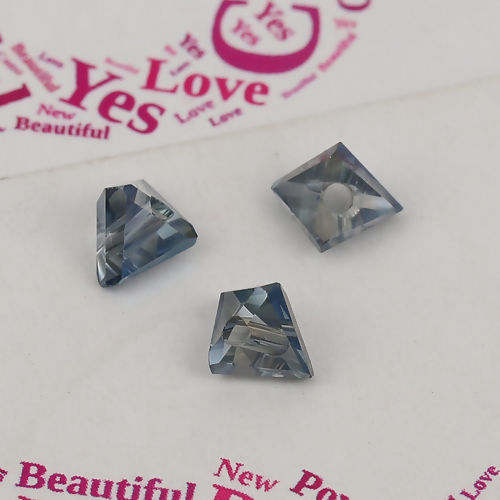 Picture of Glass Beads Triangle Blue Transparent Faceted About 6mm x 3.5mm, Hole: Approx 1.1mm, 40 PCs