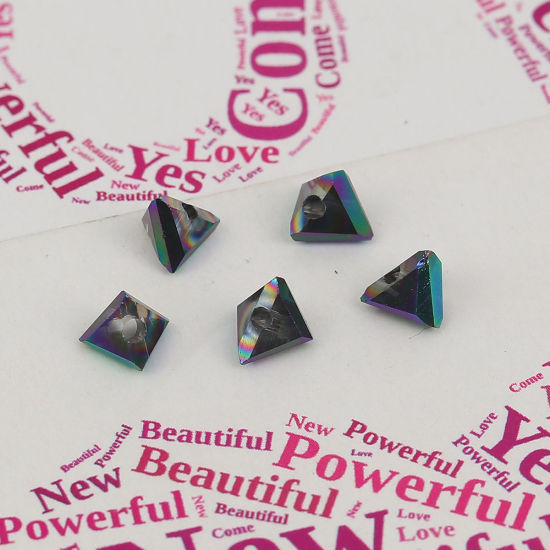 Picture of Glass Beads Triangle Blue Transparent Faceted About 6mm x 3.5mm, Hole: Approx 1.1mm, 40 PCs