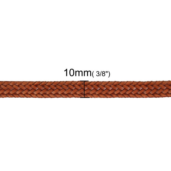 Image de Cordon Tressé en PU Bleu Gris 8mm, 3 Yards