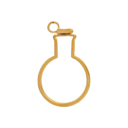 Bild von Zinklegierung Offene Lünette Anhänger für Harz Vergoldet Flasche 42mm x 25mm, 10 Stück