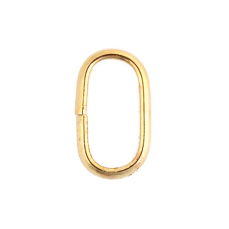 20 PCs 12mm x 7mm, 2mm(12 gauge) Stainless Steel Open Jump Rings Findings For Jewelry Making Gold Plated Oval