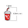 Picture of Acrylic Pendants Coke White & Red 43mm x 23mm, 10 PCs