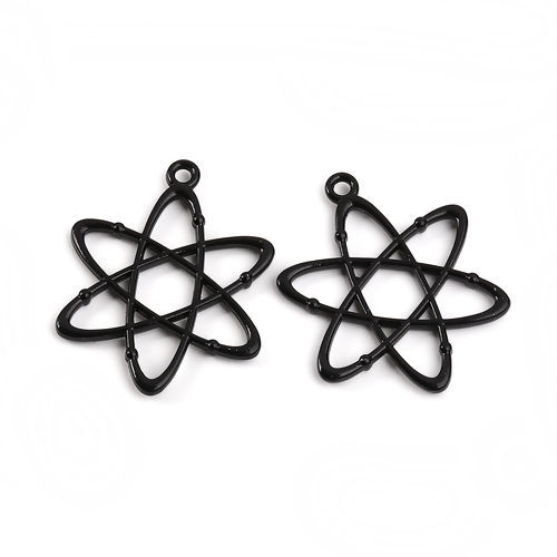 Imagen de Zamak Molécula de Ciencia Química Colgantes Átom Negro 33mm x 26mm, 10 Unidades
