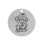 201ステンレス鋼 チャーム 円形 シルバートーン 文字 22mm 直径、 2 個 の画像
