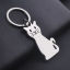 Image de Porte-Clés Chat Argent Mat 88mm x 32mm, 2 Pcs