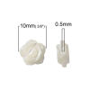 Picture of Natural Shell Loose Beads Rose Flower White About 10mm x 10mm, Hole:Approx 0.5mm, 2 PCs