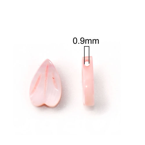 Picture of Natural Shell Loose Beads Petaline Pink About 12mm x9mm - 11mm x8mm, Hole:Approx 0.9mm, 5 PCs