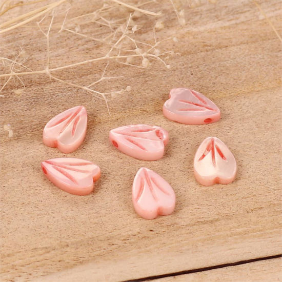 Picture of Natural Shell Loose Beads Petaline Pink About 12mm x9mm - 11mm x8mm, Hole:Approx 0.9mm, 5 PCs