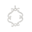 Picture of Brass Style Of Royal Court Character Charms Irregular Matt Silver Color Carved 21mm( 7/8") x 14mm( 4/8"), 5 PCs