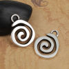 Picture of Zinc Based Alloy Boho Chic Pendants Spiral Antique Silver Color 32mm(1 2/8") x 24mm(1"), 10 PCs