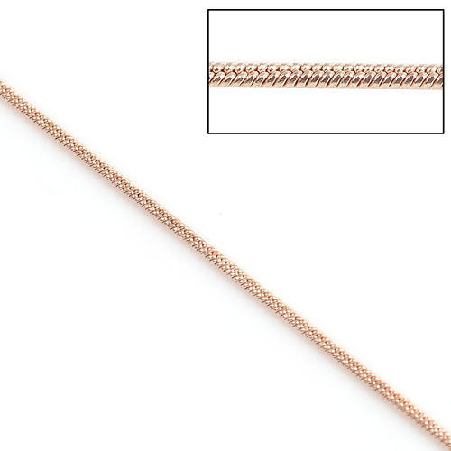 Bild von Messing Schlangenkette Kette Zubehör Rosegold 1.2mm, 5 Meter                                                                                                                                                                                                  