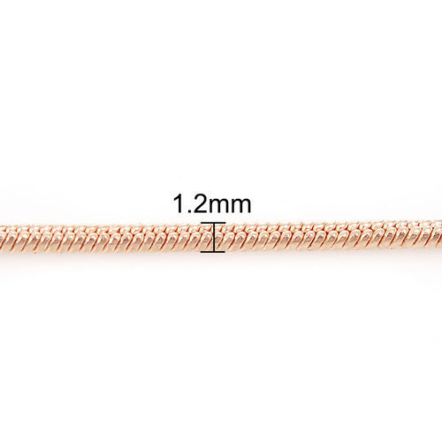 Bild von Messing Schlangenkette Kette Zubehör Rosegold 1.2mm, 5 Meter                                                                                                                                                                                                  