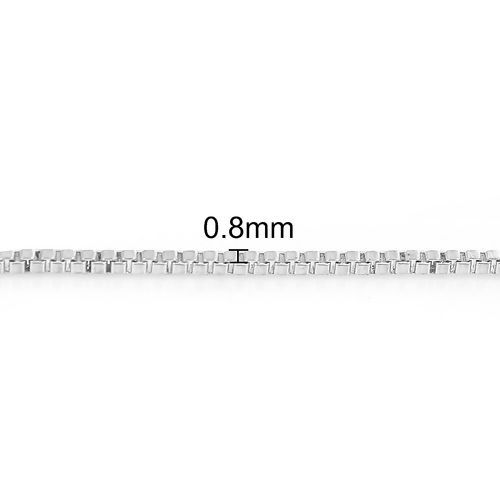 Bild von Messing Venezianerkette Zubehör Silberfarbe 0.8x0.8mm, 2 Meter                                                                                                                                                                                                