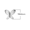 Imagen de Brass Embellishments Silver Tone Butterfly Animal 11mm( 3/8") x 10mm( 3/8"), 30 PCs