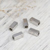 Imagen de Brass Beads Rectangle Silver Tone About 7mm( 2/8") x 3mm( 1/8"), Hole: Approx 1.9mm, 50 PCs