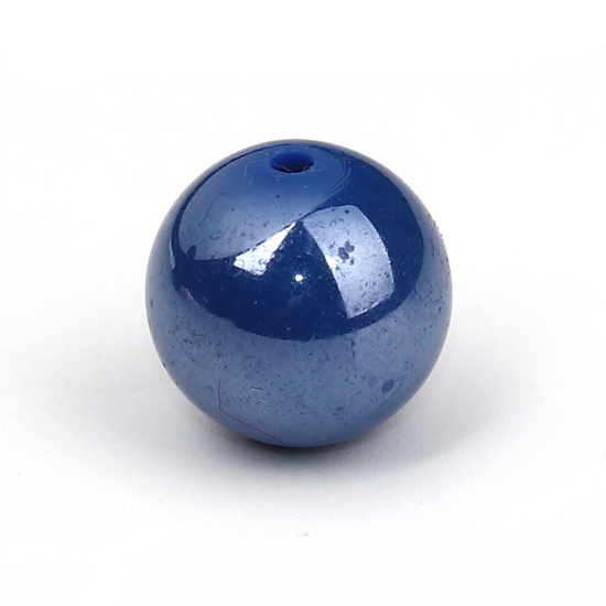 Picture of Acrylic Beads Round At Random Mixed Opaque Polished About 14mm Dia, Hole: Approx 1.9mm, 50 PCs