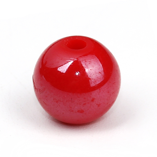 Picture of Acrylic Beads Round At Random Mixed Opaque Polished About 10mm Dia, Hole: Approx 1.9mm, 100 PCs
