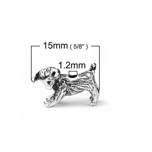 Picture of Zinc Based Alloy 3D Beads Sheep Antique Silver Color 15mm x 10mm, Hole: Approx 1.2mm, 20 PCs