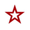 Picture of Acrylic Connectors Pentagram Star Red Glitter 21mm x 20mm, 10 PCs