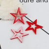 Picture of Acrylic Connectors Pentagram Star Red Glitter 21mm x 20mm, 10 PCs