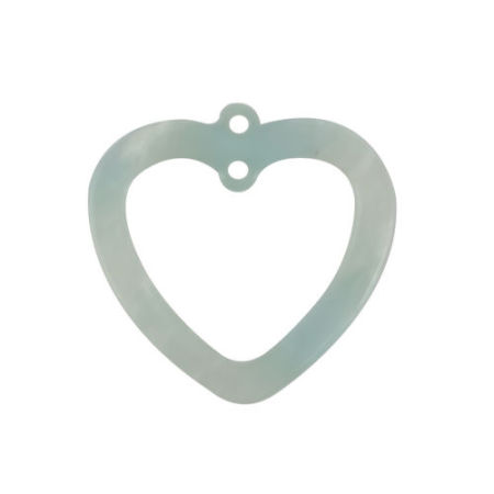 Bild von Acryl Charms Herz Blau 22mm x 22mm, 10 Stück
